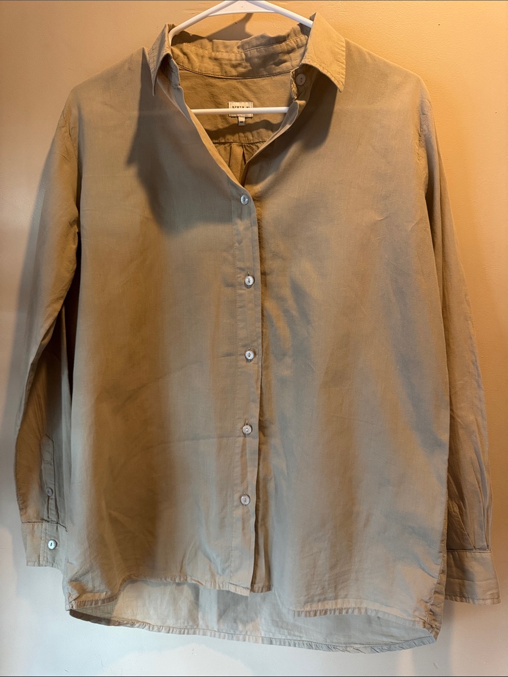KULE Beige Button-Down Long Sleeve Shirt